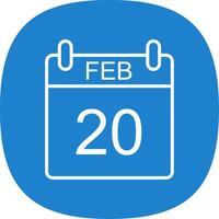 February Line Curve Icon Design vector