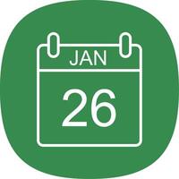January Line Curve Icon Design vector