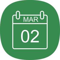 March Line Curve Icon Design vector