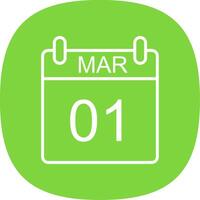 March Line Curve Icon Design vector