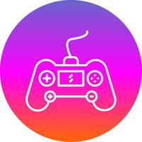 Gaming Console Line Gradient Circle Icon vector