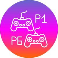 Player Versus Player Line Gradient Circle Icon vector