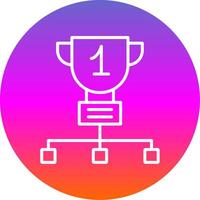 Trophy Line Gradient Circle Icon vector