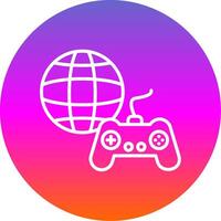 Gaming Line Gradient Circle Icon vector