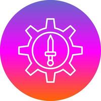 Attack Line Gradient Circle Icon vector