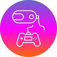 Vr Game Line Gradient Circle Icon vector