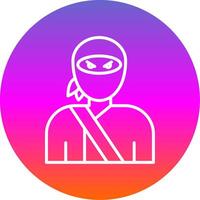 Ninja Line Gradient Circle Icon vector