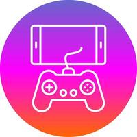 Mobile Game Line Gradient Circle Icon vector