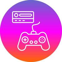 Gaming Console Line Gradient Circle Icon vector