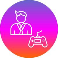 Gamer Line Gradient Circle Icon vector