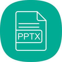 pptx archivo formato línea curva icono diseño vector