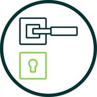 Door Handle Line Circle Icon Design vector