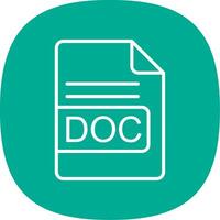 DOC File Format Line Curve Icon Design vector