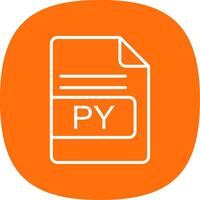 PY File Format Line Curve Icon Design vector