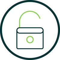 Open Lock Line Circle Icon Design vector