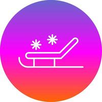 Sled Line Gradient Circle Icon vector