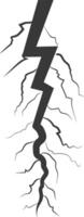 Silhouette Lightning strike bolt black color only vector