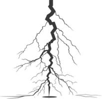 Silhouette Lightning strike bolt black color only vector