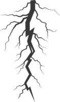 Silhouette Lightning strike bolt black color only vector