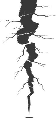 Silhouette Lightning strike bolt black color only