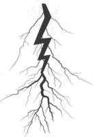 Silhouette Lightning strike bolt black color only vector