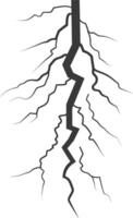 Silhouette Lightning strike bolt black color only vector