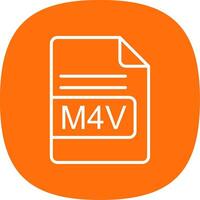 m4v archivo formato línea curva icono diseño vector