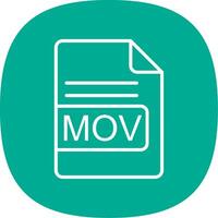 MOV File Format Line Curve Icon Design vector
