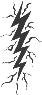 Silhouette Lightning strike bolt black color only