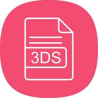3DS File Format Line Curve Icon Design vector