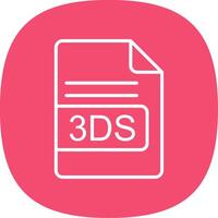 3ds archivo formato línea curva icono diseño vector