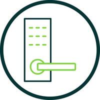 Door Handle Line Circle Icon Design vector