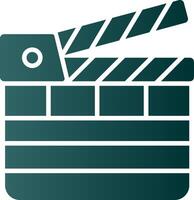 Clapperboard Glyph Gradient Icon vector