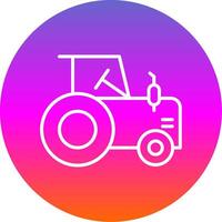 tractor línea degradado circulo icono vector