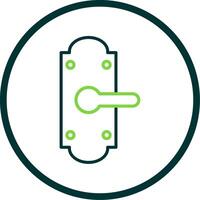 Door Lock Line Circle Icon Design vector