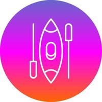 Canoe Line Gradient Circle Icon vector