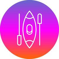 Canoe Line Gradient Circle Icon vector