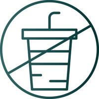No Drink Line Gradient Icon vector