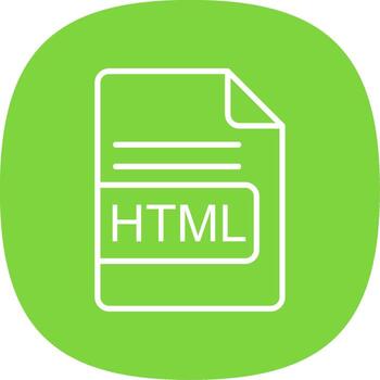 HTML File Format Line Curve Icon Design vector