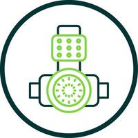 Head Light Line Circle Icon Design vector