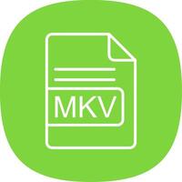 mkv archivo formato línea curva icono diseño vector