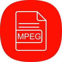 MPEG archivo formato línea curva icono diseño vector