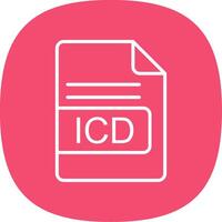 icd archivo formato línea curva icono diseño vector