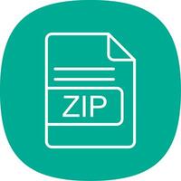 ZIP File Format Line Curve Icon Design vector