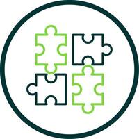 Jigsaw Line Circle Icon Design vector