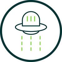Ufo Hunter Line Circle Icon Design vector