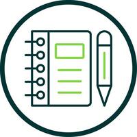 Notebook Line Circle Icon Design vector