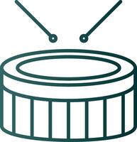 Snare Drum Line Gradient Icon vector