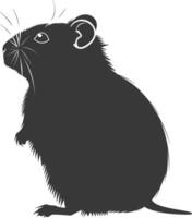 Silhouette hamster animal black color only full body vector