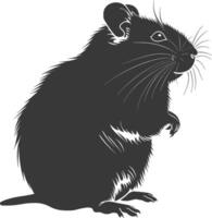 Silhouette hamster animal black color only full body vector